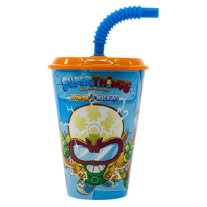 Kubek+słomka  430ml Superthings    20330