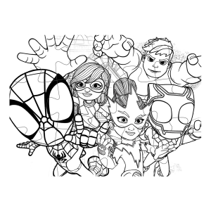 Puzzle 4w1 kolorowanka Spidey 000508890