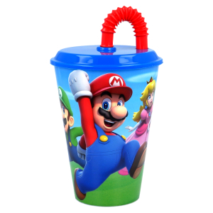 Kubek+słomka  430ml Mario 21430