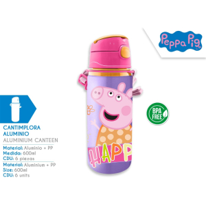 Bidon alumin. 600ml Peppa  PP17065